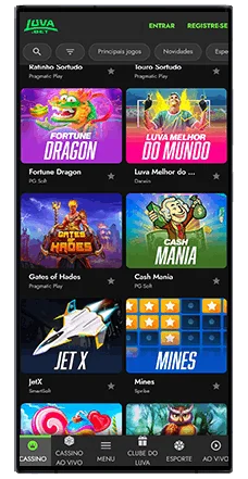 luva bet cassino jogos disponiveis